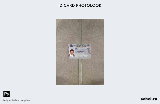 цифровая загрузка шаблона ID Photolook для Мексики ПЕРЕДНЯЯ сторона